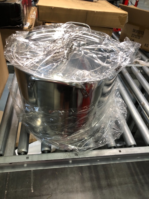 Photo 2 of 5 Gallon Stainless Steel Stock Pot with Lid, 12.5 x 12.5 x 11.5