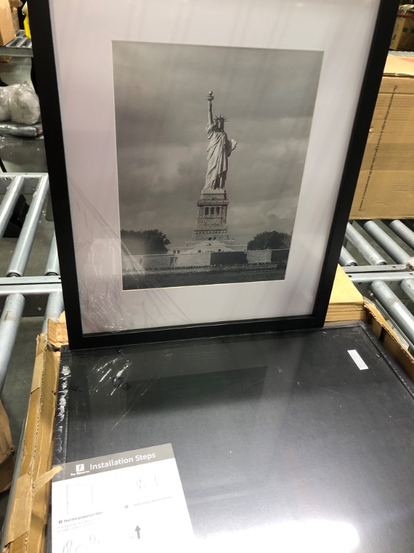 Photo 3 of 16x20 Picture Frame Black Wood Poster Frames Set of 2, Display Pictures 11x14 with Mat or 16x20 without Mat, Horizontal and Vertical Formats for Wall Mounting and Tabletop, Photo Frame with Polished Plexiglass Black 16x20 (2 Pack)