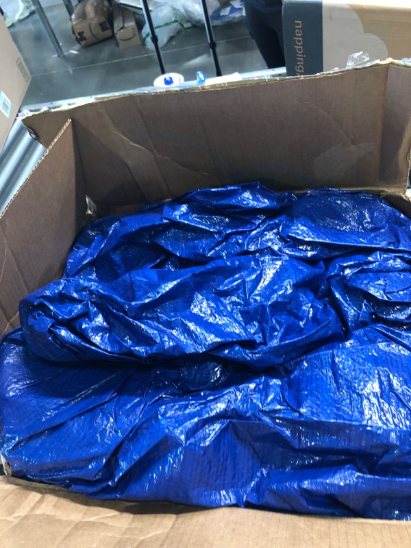 Photo 2 of 30X40 Waterproof Multi-Purpose Poly Tarp – Blue Tarpaulin Protector for Cars, Boats, Construction Contractors, Campers, and Emergency Shelter. Rot, Rust and UV Resistant Protection Sheet