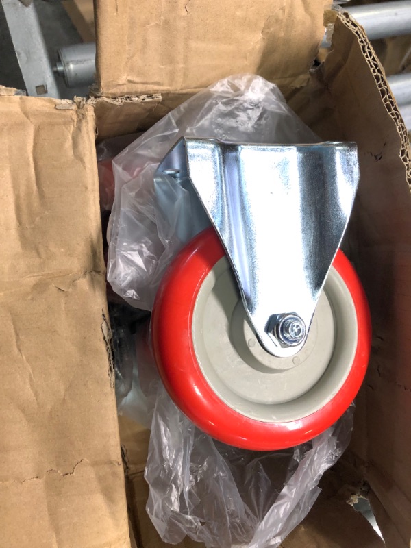 Photo 2 of 3 Inch Swivel Caster Wheels with Brake Set of 4, YEEMIGO Metric Size M8×25mm Threaded Stem Castors, Casters Heavy Duty-Total Capacity 450lbs, Replacement for Cart Furniture Workbench and Trolley. 1