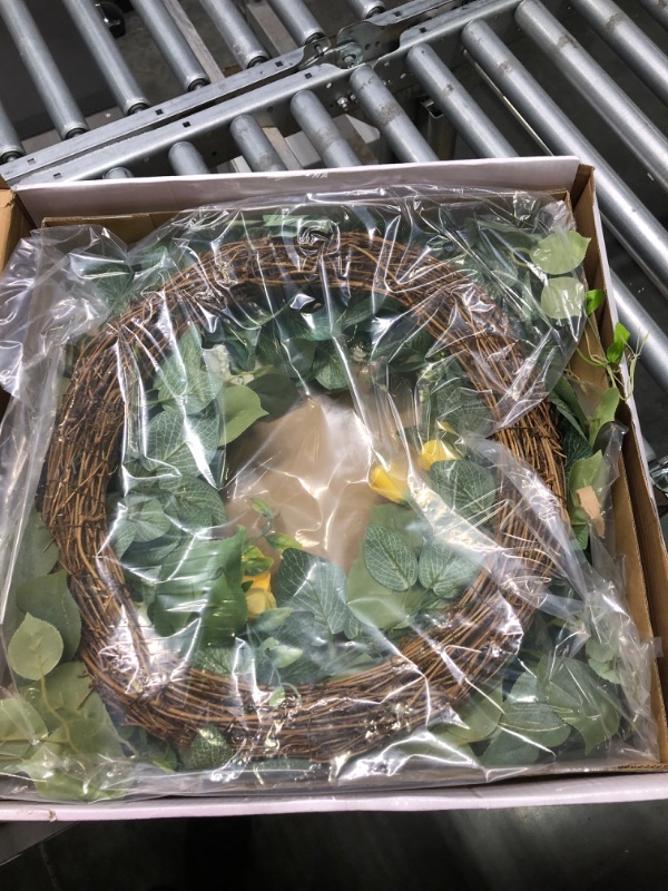 Photo 2 of ***COLOR DIFFERS FROM STOCK PHOTO*** The Wreath Depot Genesee Silk Spring Door Wreath 24 Inch, Handcrafted Full Spring Wreath Designed in USA, Measures True to Size, White Storage Gift Box Included
