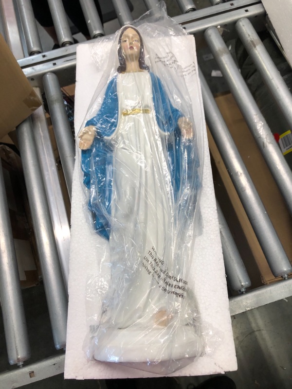 Photo 2 of Bless Virgin Mary Outdoor Statue - Our Lady Of Grace Add A Touch Of Holiness To Your Home - Outdoor Catholic Statue, Religous Gift Home Decoration For Garden, Cementaty, Gravestone - 21 Inches Tall