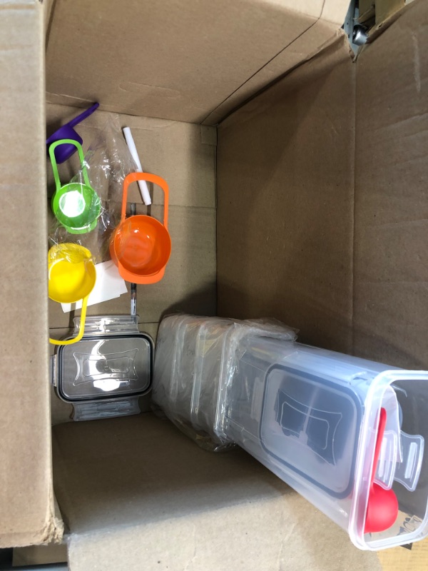 Photo 3 of 30 Pack Airtight Food Storage Containers for Kitchen Pantry Organization and Storage, BPA-Free, PRAKI Plastic Storage Canisters with Lids - Cereal, Flour and Sugar, Include 40 Labels, 6 Spoon & Marker
