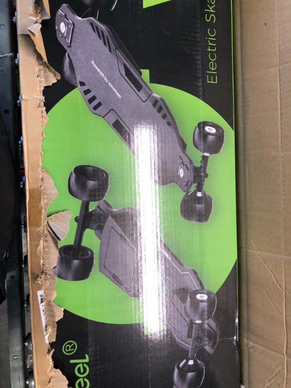 Photo 2 of ***FOR PARTS ONLY - BOARD WONT POWER ON*** isinwheel V8 Electric Skateboard with Remote, 1200W Dual Brushless Motor,[Top Speed 30 MPH]12 Miles Range,IPX54 Dustproof,Electric Longboard for Adults ? Teens with Green Ambient Light ? Gift Wrapping