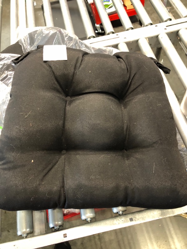 Photo 1 of 2 black cushions - 16x5x3in