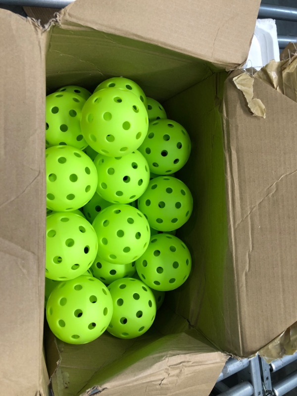 Photo 2 of 24 Pack Light-Green Baseball Practice Baseballs Plastic Hollow Soft Balls for Pet Playing for Hitting, Baseball Training Indoor Outdoor Use