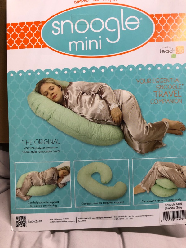 Photo 3 of Leachco Snoogle Mini Compact Side Sleeper, Shadow Gray