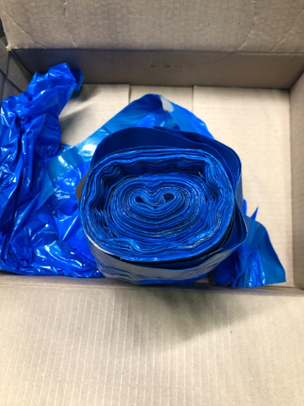 Photo 1 of Aluf Plastics 13 Gallon 0.7 MIL Blue Drawstring Trash Bags - 24" x 27" - Pack of 60 - For Home, Kitchen, Bathroom, & Office 1 Count (Pack of 60) Blue