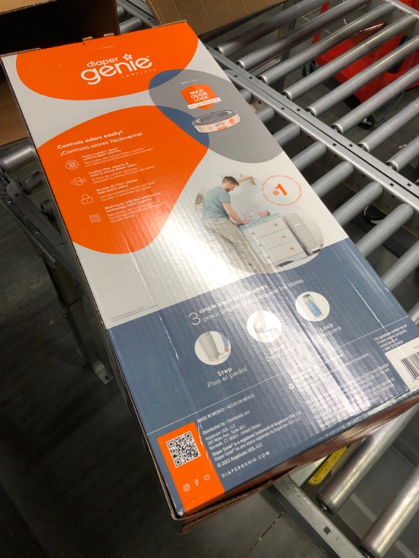 Photo 1 of Playtex Diaper Genie Complete Pail with Built-In Odor Controlling Antimicrobial, Includes Pail and 1 Refill, Gray Pail, 2 Piece Set (Pack of 1) Grey + 1 Scented Refill