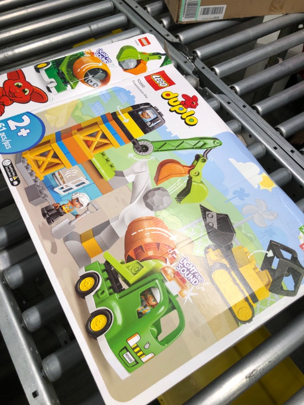 Photo 1 of LEGO DUPLO Construction Site 10990, Crane Toy, Bulldozer and Cement Mixer, Large Bricks Educational Sensory Toys for 2 Plus Year Old Toddlers, Boys and Girls Frustration-Free Packaging