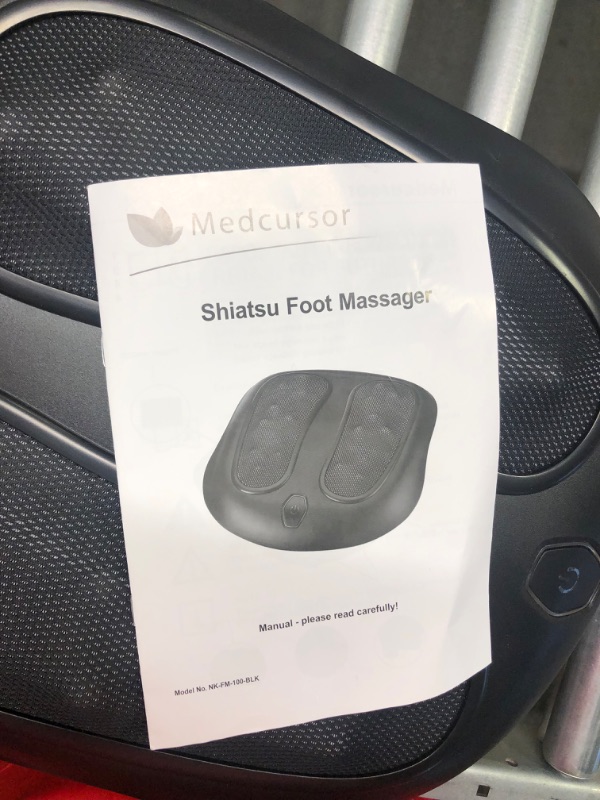 Photo 6 of Medcursor Shiatsu Foot Massager with Built-in Soothing Heat Function, Electric Deep Kneading Foot Massage Machine, Muscle Pain Relief, Home and Office Use, Black (Renewed)