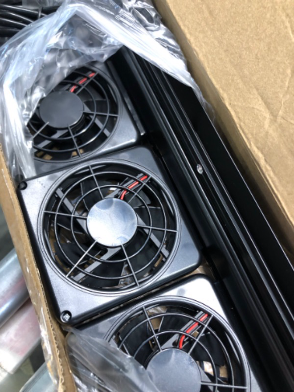 Photo 1 of Aquarium Chiller Fish Tank Cooling Fan System for Salt Fresh Water 2 Variable Speed Aquarium Black Aquarium Cooler Fish Tank Cooler Clip on Chiller (3 Fans)