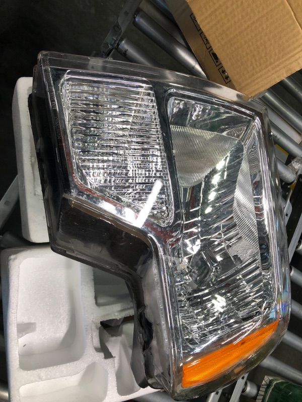 Photo 2 of Carpartsinnovate For 09-14 Ford F150 F-150 Pickup Euro Chrome Clear Headlights Head Driving Lamps Chrome Housing Clear Lens