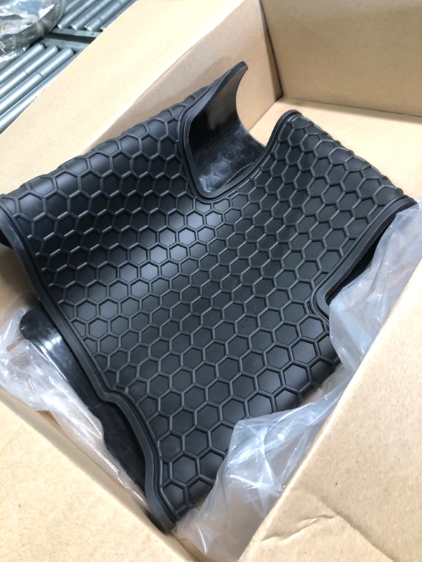 Photo 3 of Ucarsol Car Floor Mats Custom Fit for Nissan Rogue 2023 2022 2021 2020 2019 2018 2017 2016 2015 2014?No Rogue Sport or Select Models? Odorless Rubber All Weather Car Floor Liner-Black Black Floor mats:2021-2023