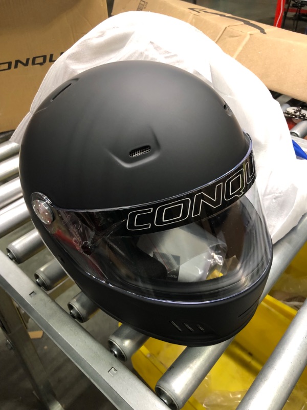 Photo 4 of Conquer Snell SA2020 Full Face Auto Racing Helmet Large Black