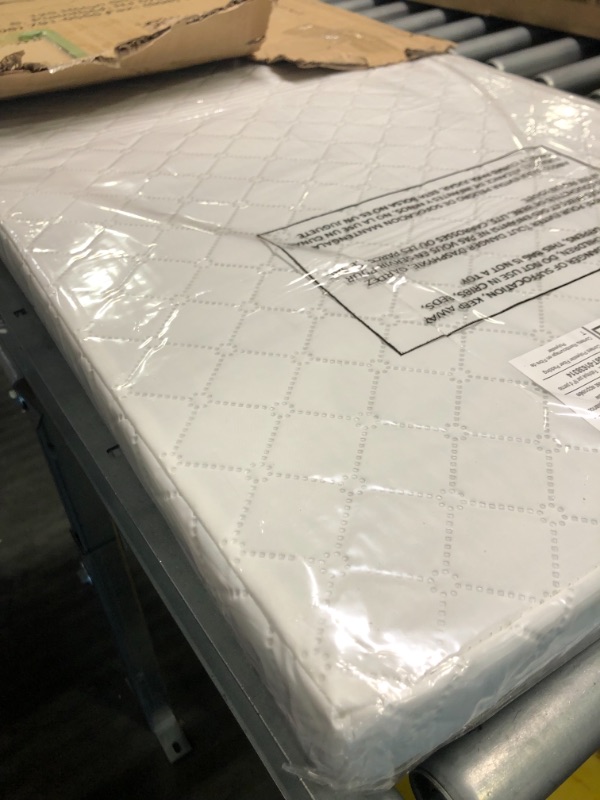 Photo 3 of Dream On Me Universal Cradle Mattress | Waterproof | 2” Fiber Core | Cradle Mattress | Greenguard Gold Certified | 36" x 18" White Check Vinyl Cover