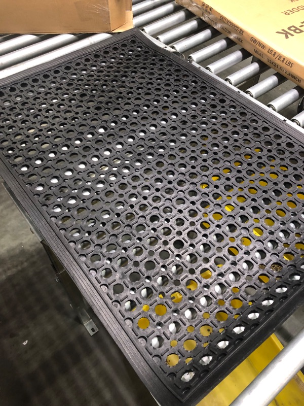 Photo 4 of Anti-Fatigue Floor Mat Bar Kitchen Industrial Multi-Functional Drainage Rubber Non-Slip Hexagonal Black 3ft x 2ft