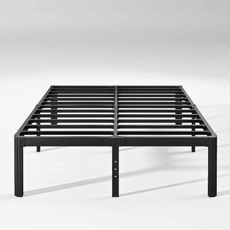 Photo 1 of 14in High Queen Bed Frame No Box Spring Needed, Heavy Duty Metal Platform Bed Frame Queen Size with Round Corners, Easy Assembly, Noise Free, Black