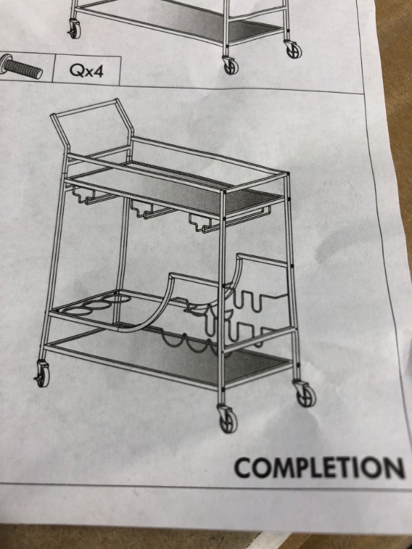 Photo 1 of 2 Tier Gold Rolling Cart