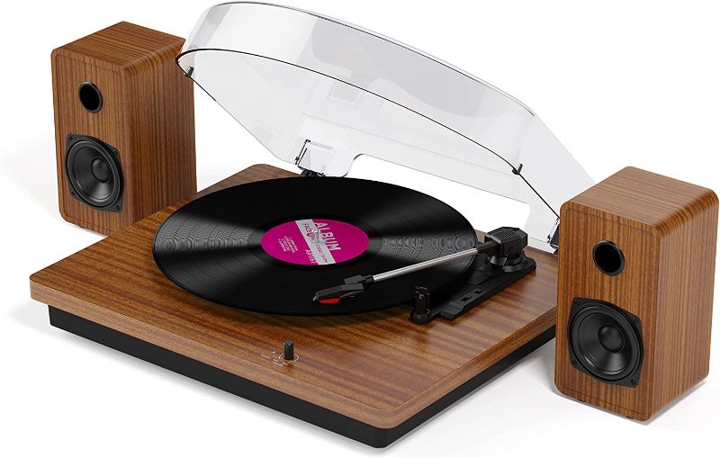 Photo 1 of Max LP Player Vinyl Record Player Bluetooth Turntable with Built-in Bluetooth Receiver &2 Stereo Speaker,3 Speed 3 Size All-in-one for Entertainment and Home Decoration,Support Vinyl-to-MP3 Recording