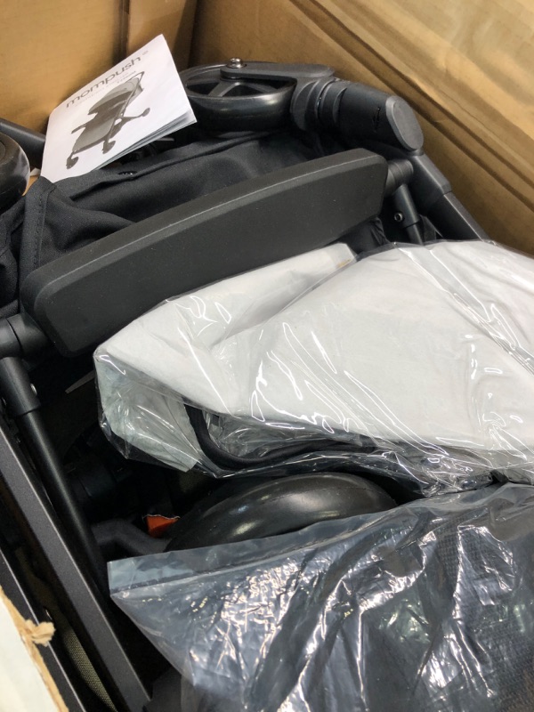 Photo 1 of Mompush Lithe V2 Lightweight Stroller + Snack Tray, Ultra-Compact Fold & Airplane Ready Travel Stroller, Near Flat Recline Seat, Cup Holder, Raincover & Travelbag Included Forest