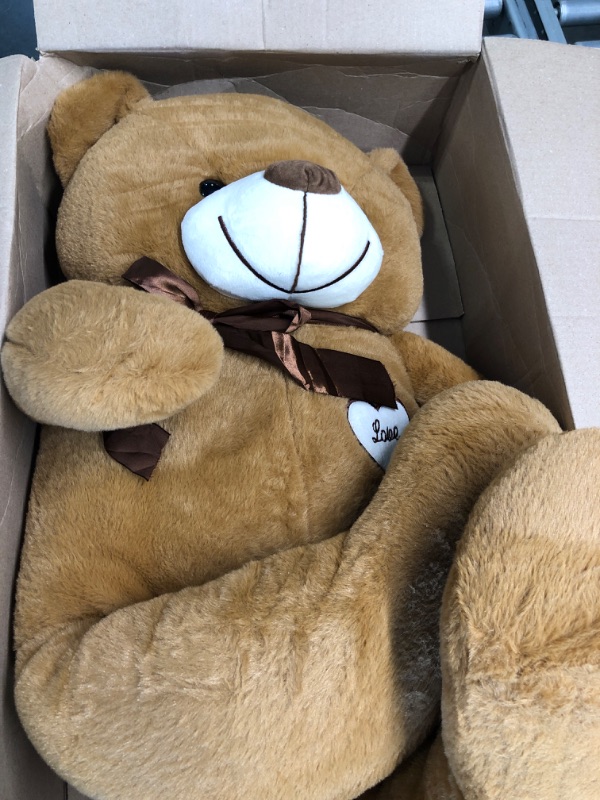 Photo 2 of 20 Giant Teddy Bear Stuffed Animal | Easter Toys Stuffed Animals for Girls & Boys I Baby Shower Cute Plushies Kids Toddler Toys I Easter Plush Brown Big Teddy Bear for Girlfriend Easter gifts 20 Inches