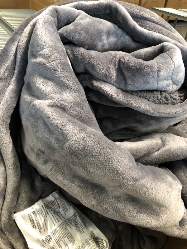 Photo 2 of Bearhug Electric Blanket King Size 100" x 90", Dual Controller Heated Blanket, Velvet & Sherpa, 10-Heat Levels & 1-12H Auto Off, 5 Year Warranty, Over-Heat Protect, ETL, Machine Washable King Size 100" × 90" Gray-velvet & Sherpa