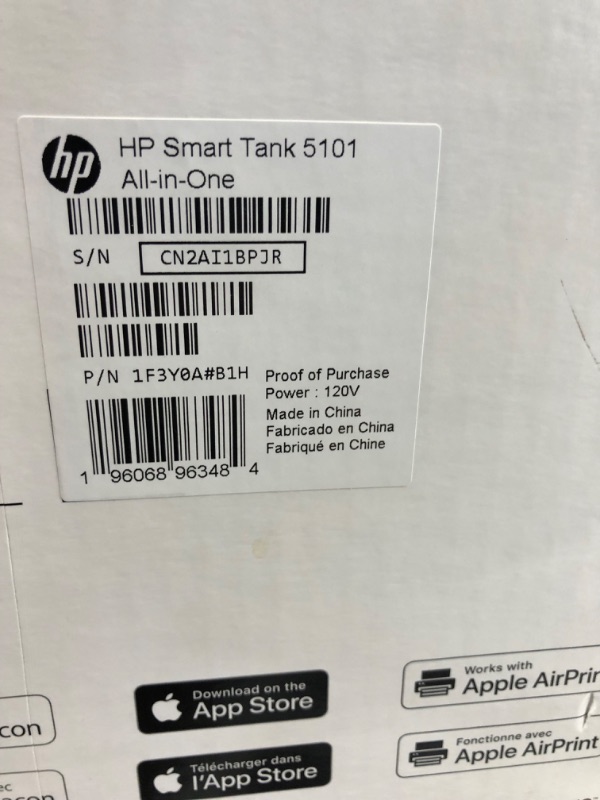 Photo 7 of HP Smart-Tank 5101 Wireless All-in-One Ink-Tank Printer with up to 2 Years of Ink Included (1F3Y0A),White