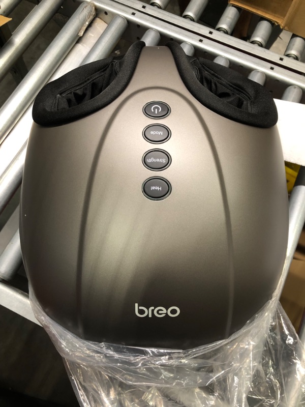 Photo 1 of Breo Foot Massager Machine with Heat, Shiatsu Deep Tissue Kneading, Rolling Massage for Relief, Fits Feet Up to Men Size 12 1 Count (Pack of 1)