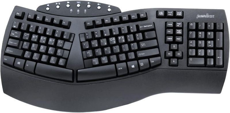Photo 1 of PerixxErgonomic Split Keyboard - Compatible with Windows 11 and Mac OS X System - Black -Layout wired keyboard!
