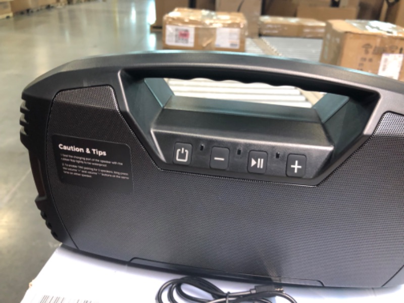 Photo 1 of Portable Wireless Bluetooth Speaker, 40W Loud Sound IPX7 Waterproof Speakers, 32H Playtime, Outdoor Speaker with Handle, Rich Bass, BT 5.0, TWS Pairing, Built-in Mic, for Party, Pool, Beach, Gifts
