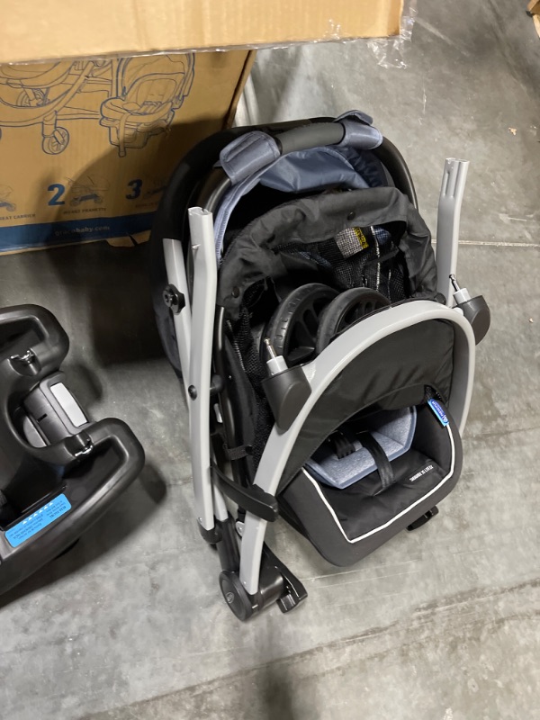 Photo 3 of Graco Modes Pramette Travel System, Includes Baby Stroller with True Pram Mode, Reversible Seat, One Hand Fold, Extra Storage, Child Tray and SnugRide 35 Infant Car Seat, Ellington Pramette Ellington