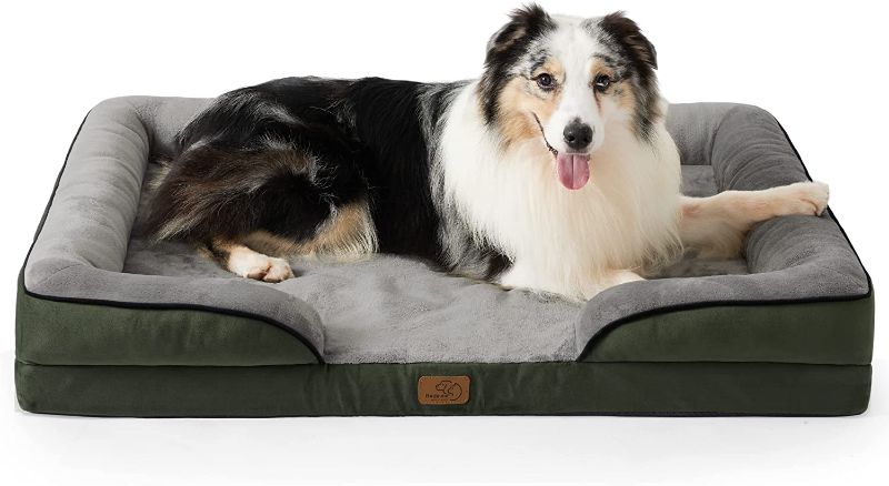 Photo 1 of Bedsure Orthopedic Dog Bed, Bolster Dog Beds for Medium/Large/Extra Large Dogs - Foam Sofa with Removable Washable Cover, Waterproof Lining and Nonskid Bottom Couch M?28x23x7"? 