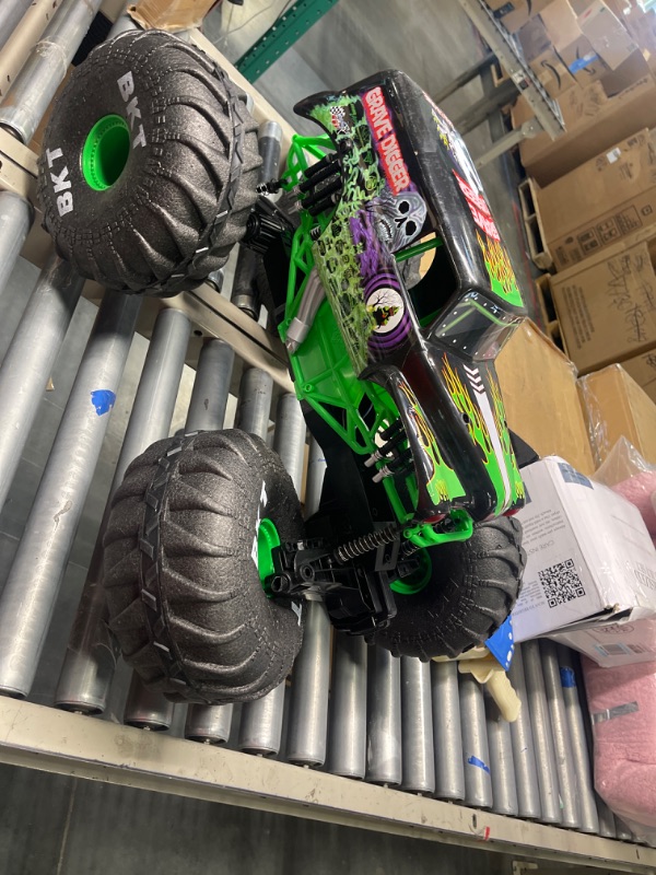 Photo 3 of Monster Jam, Official Mega Grave Digger All-Terrain Remote Control Monster Truck with Lights, 1: 6 Scale, Kids Toys for Boys Multicolor