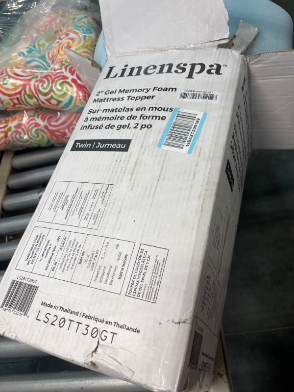 Photo 1 of Linenspa 2 Inch Gel Infused Memory Foam Mattress Topper, Twin & Premium Smooth Fabric Mattress Protector-100% Waterproof-Hypoallergenic-Vinyl Free Protector, Twin, White