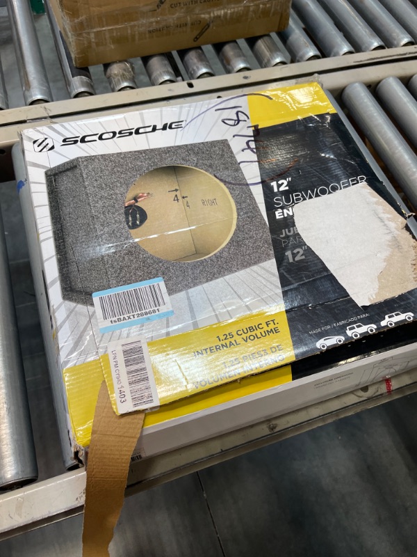Photo 1 of Scosche SE12KT 12-Inch Single Car Subwoofer Enclosure with Gray Carpet - Assembly is Required
