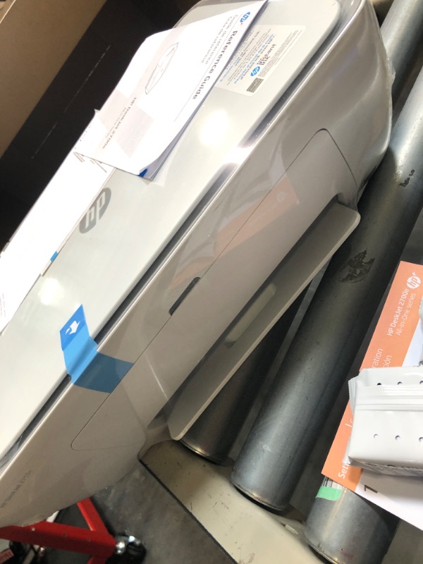 Photo 1 of HP DeskJet 2755e Wireless Color All-in-One Printer with bonus 6 months Instant Ink (26K67A), white