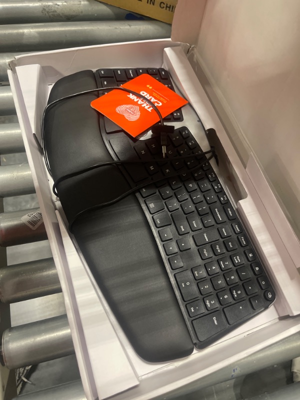 Photo 1 of Nulea Ergonomic Keyboard, Wired Split Keyboard with Pillowed Wrist and Palm Support, Featuring Dual USB Ports, Natural Typing Keyboard for Carpal Tunnel, Compatible with Windows/Mac