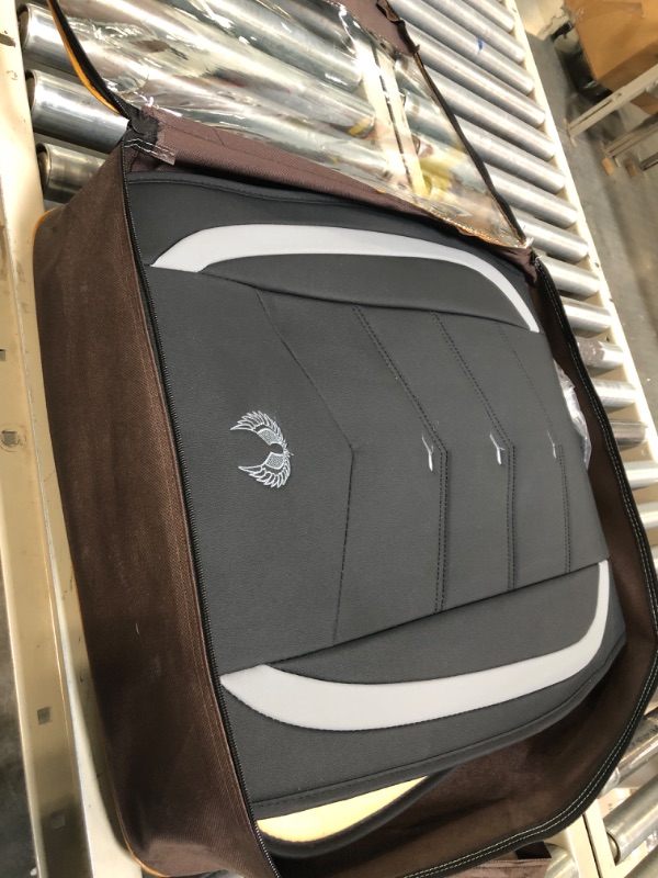 Photo 1 of OASIS AUTO Car Seat Covers Accessories Full Set Premium Nappa Leather Cushion Protector Universal Fit for Most Cars SUV Pick-up Truck, Automotive Vehicle Auto Interior Décor (OS-003 Gray) FULL SET GRAY