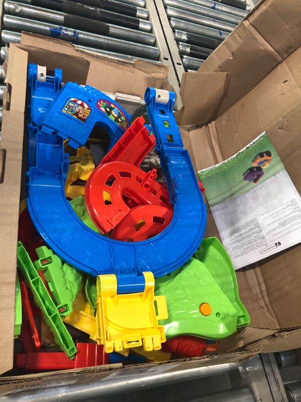 Photo 1 of Fisher-Price Little People Toddler Race Track Playset Sit ‘N Stand Skyway, 34+ Inches Tall, 2 Toy Cars For Ages 18+ Months [Amazon Exclusive] SIOC/FFP