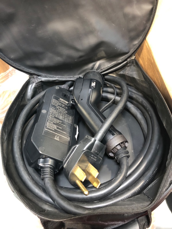 Photo 1 of VEVOR Level 2 EV Charger, 32 Amp 110-240V, Portable Electric Vehicle Charger with 25 ft J1772 Charging Cable NEMA 14-50 Plug, 10/16/20/24/32A Adjustable Plug-in EV Charging Station for Electric Cars Adjustable + 32Amp