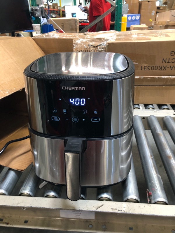 Photo 2 of Chefman TurboTouch Air Fryer, The Most Compact And Healthy Way To Cook Oil-Free, One-Touch Digital Controls And Shake Reminder For The Perfect Crispy And Low-Calorie Finish Stainless - 5 Quart