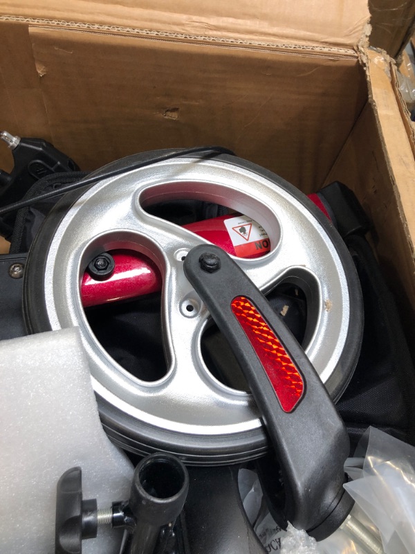 Photo 3 of NOVA Medical Products Dragon Fold n’ Go Rise UP Rollator, Upright Standing Walker with Padded & Contoured Forearm Platform, Stand Up Walker with 10” Front Wheels, Color: Red, (4802BL)