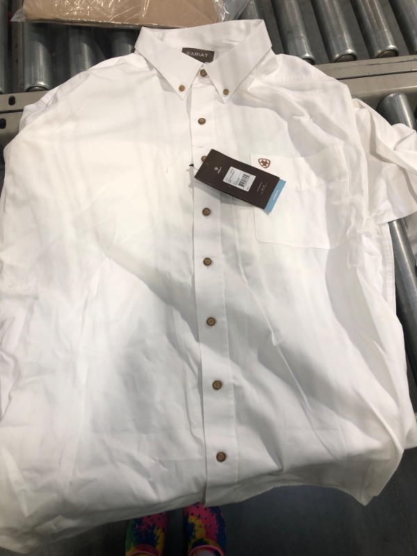 Photo 2 of ARIAT Solid Twill Classic Fit Shirt-Men's Long Sleeve Western Button-Down 3X-Large White