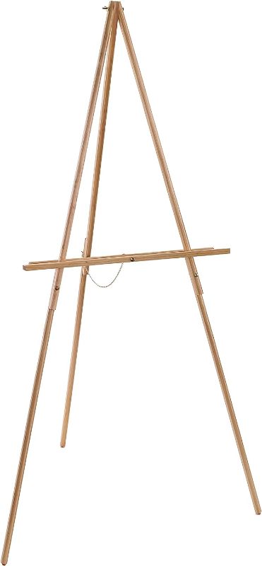 Photo 1 of Wooden Painting Easel, Adjustable Easel for Canvas Wedding Signs, Holds up to 48", Art Easel for Adults Beginners Students Artist