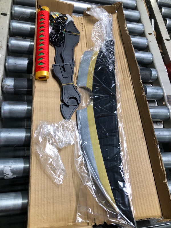 Photo 1 of Demon Slayer Sword Anime Sword 41inch - with Belt - Zenitsu Sword & Tanjirou Sword & Rengoku Sword - Various Styles Available Tengen Uzui Gold