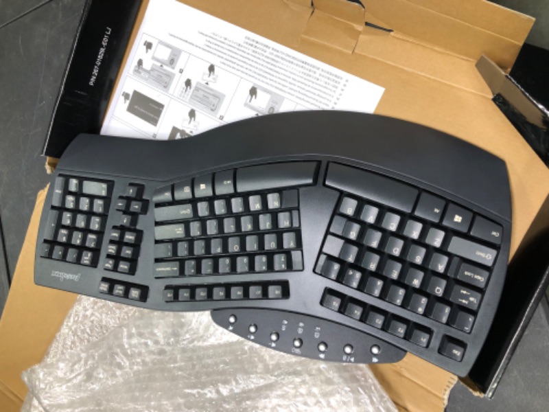 Photo 3 of Perixx Periboard-612 Wireless Ergonomic Split Keyboard with Dual Mode 2.4G and Bluetooth Feature, Compatible with Windows 10 and Mac OS X System, Black, US English Layout, (11354)