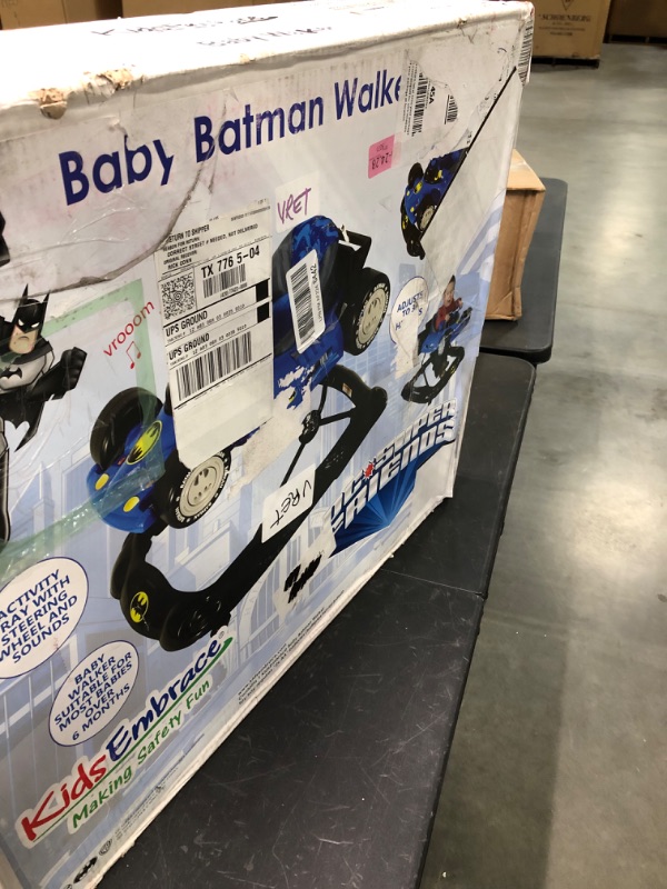 Photo 2 of KidsEmbrace Batman Baby Activity Walker, DC Comics Car, Music and Lights, Blue