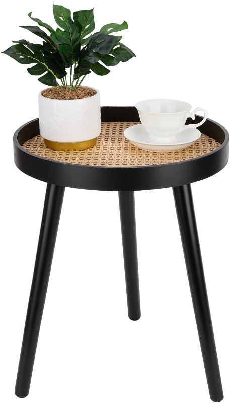 Photo 1 of 9 Reviews
Rattan Round Side Table, Black Small End Table, Accent Table, Modern Boho Bedside Table, Mid-Century Patio Side Table, End Tables for Living Room Bedroom Office Balcony