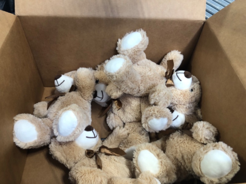 Photo 1 of HyDren 6 Pcs Bear Stuffed Animal Plush Toys 10-14 Inch Soft Bear Plush Dolls Shaggy Bear Sleeping and Playing Toys for Baby Shower Decorations Boys and Girls (Light Brown, Long Plush) Light Brown Long Plush